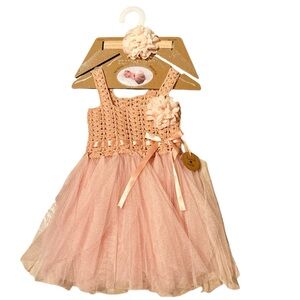 NWT Elly & Emmy Newborn 2 Piece TuTu & Headband Set Handmade Size 0-6M